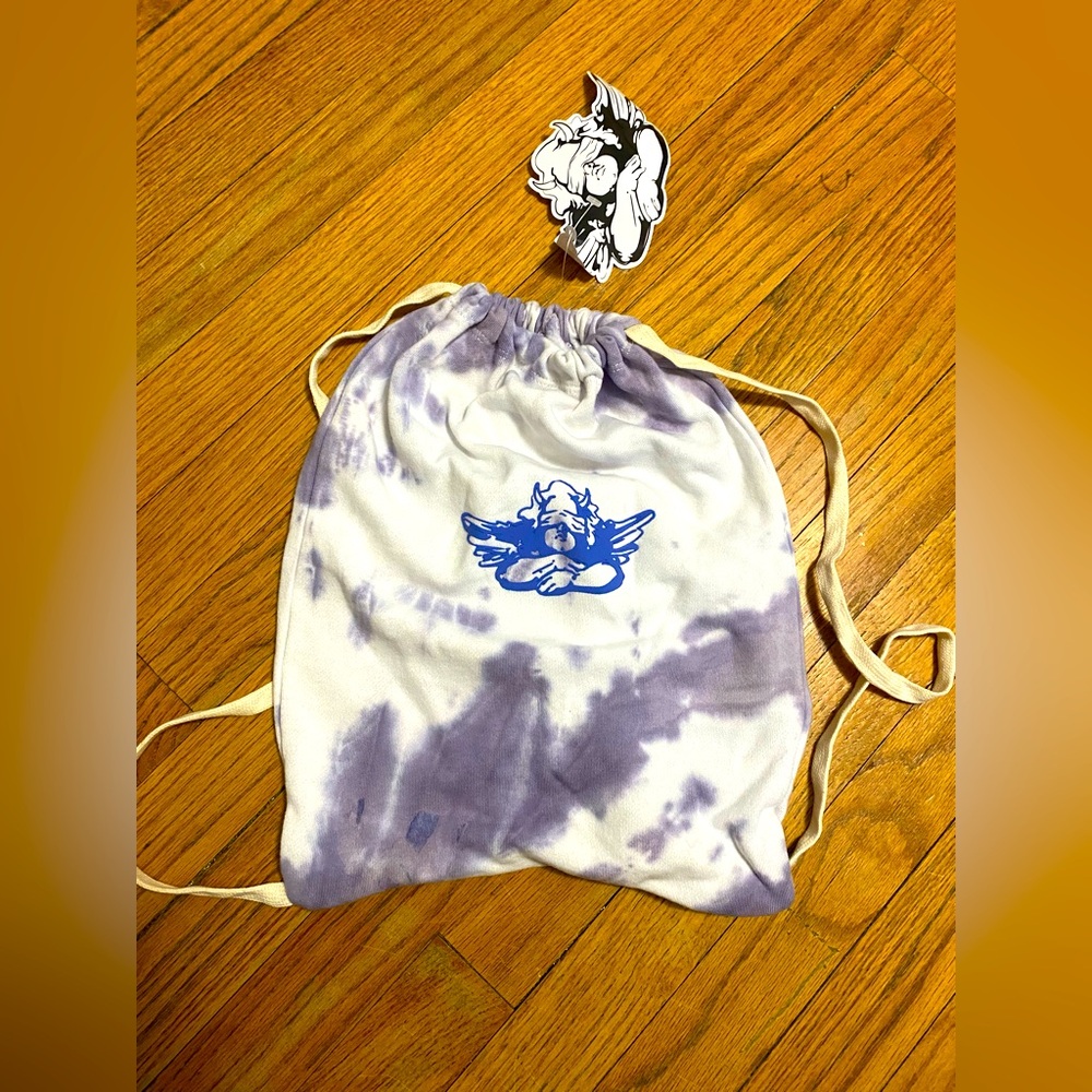 Boys Lie Tie-Dye Drawstring Bag with Angel Print